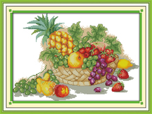 Fruit Basket (5)14CT 11CT Canvas Cross Stitch Kits 100% Accurate Printed Embroidery DIY Handmade Needle work Wall Home Decor 2024 - buy cheap