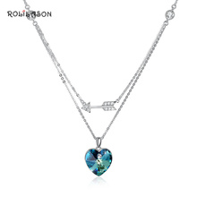 Ожерелье ROLILASON из серебра 925 пробы с кулоном в форме сердца 2024 - купить недорого