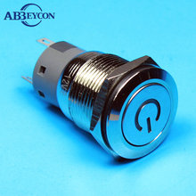 TY 1928F 19mm Flat round head momentary pin terminal power symbol lamp waterproof power switch 2024 - buy cheap