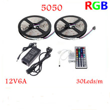 10M 5050RGB 300Leds Led Strips light 30Leds/m and 44Key IR Controller and 12V6A Power supply EU/US/AU/UK with tracking number 2024 - buy cheap