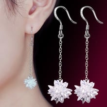 100% 925 sterling silver new arrivals fashion ice flower ladies`drop earrings jewelry birthday gift wholesale drop shipping 2024 - buy cheap