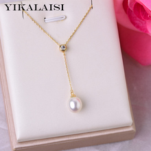 Pendientes de perla de agua dulce Natural de plata de ley 925 YIKALAISI, joyería para mujer de 8-9mm, tamaño de perla, blanco, rosa, morado y negro 2024 - compra barato