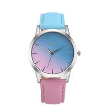 Fashion montre femme quartz watch women Rainbow Design Leather Band Analog Alloy Quartz Wrist Watch clock women gift #5 2024 - buy cheap