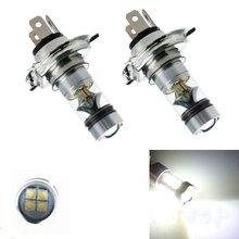 2Pieces/Lot H4 9003 6000K 100W LED 20-SMD Cree Chips Projector Fog Driving DRL Light Bulbs White For Car Truck 2024 - buy cheap