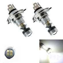 2 unids/lote H4 9003, 6000K 100W LED 20-SMD Cree Chips para proyector de niebla DRL bombillas de luz blanca para coche camión 2024 - compra barato