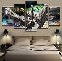 Wall Art Painting Pictures Canvas Printed Anime Modular Poster 5 Panel Gundam Home Decor For Living Room Modern Cuadros Artwork 2024 - buy cheap