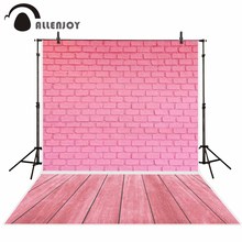 Allenjoy-Fondo de fotografía para estudio fotográfico, telón de fondo con tema de apartamento, pared de ladrillo rosa, construcción vintage para recién nacidos 2024 - compra barato