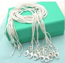 10 pcs / lot Promotion! Wholesale S925 Silver color Necklace, Fashion - Jewelry Snake Chain 1mm Necklace 16 18 20 22 24 " 2024 - buy cheap