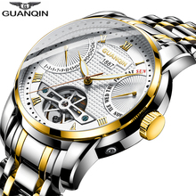 Guanqin relógio masculino relógios de pulso à prova dmechanical água mecânica relógio automático tourbillon 2024 - compre barato