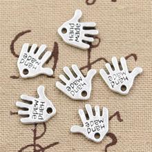 30pcs Charms Palm Hand Made 13x13mm Antique Making Pendant fit,Vintage Tibetan Bronze Silver color,DIY Handmade Jewelry 2024 - buy cheap