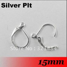 Free ship! 300PCS 15mm Silver Plated French Leverback Earring Hooks Earwire Wires Jewelry Findings 2024 - buy cheap