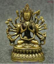 YM-estatua de Buda Bodhisattva, estatua de latón del Tíbet, budismo, madre Guanyin, 18 manos, 306 2024 - compra barato