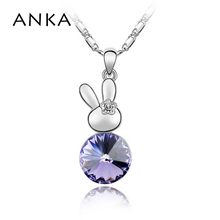 ANKA bunny crystal hare baby rabbit pendant necklace jewelry gift for women rhodium plated Crystals from Austria #82210 2024 - buy cheap
