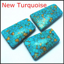 wholesale 5 pcs/lot nature blue turquoisee stone pendants fashion jewelry accessories pedants size 40x25mm charms stone pendants 2024 - buy cheap