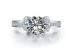 2 quilates puro 14 K oro redondo excelente felpa simulada diamante anillo de boda para mujeres diseño de moda encantadora joyería nupcial 2024 - compra barato