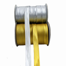 Polyester 5/8"(15mm) Gold And Silver Satin Bias Tape Bias Binding For DIY Garment Sewing And Trimming 100yard/roll 2024 - купить недорого