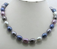 Collar de perlas tibetanas negras naturales de Tahitian, envío gratis, PNS105 2024 - compra barato