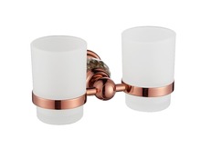 Free ship Rose gold Finish TUMBLER HOLDER DOUBLE CUP HOLDER CRYSTAL 2024 - buy cheap