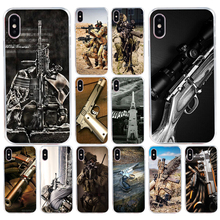 Capa de celular 160h, exército, rifle de atirador, pistola, silicone macio, tpu, iphone 5 visual, se, x, xr, xs, max 2024 - compre barato