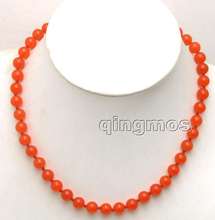 Оригинальные маленькие 8 мм круглые натуральные китайские красные бусины 17 "necklace-nec5996 оптом/в розницу 2024 - купить недорого