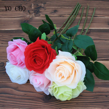 YO CHO Artificial Flower Silk Roses Wedding Bouquet Living Room Table Decoration Photo Photography Props Valentine's Day Gift 2024 - buy cheap