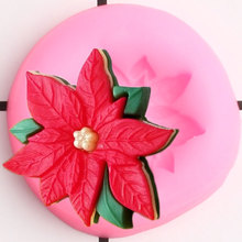 Poinsettia-moldes de silicona para cupcakes Topper Fondant DIY, herramientas de decoración de dulces de boda, Chocolate, pasta de goma 2024 - compra barato