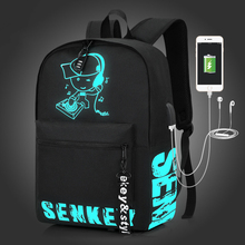 Mochila unissex luminosa, bolsa escolar anti-roubo para estudantes e adolescentes com carregador usb 2024 - compre barato