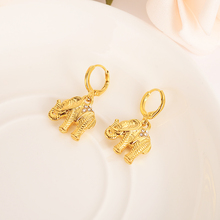 Gold African Dubai Filled Women's Drop Earring elephant  Dangle Earring Charms Jewelry Earrings brincos Vintage girls kids gift 2024 - buy cheap