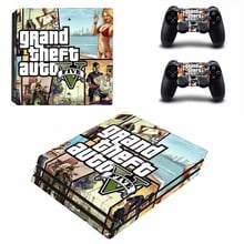 Новинка наклейка Grand Theft Auto V GTV наклейка для Sony Playstation 4 PS4 Pro рекламная консоль + пленка для контроллера 2 шт. наклейки 2024 - купить недорого