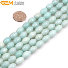Gem-inside Natural Olivary Amazonite Stone Beads For Jewelry Making 15inches DIY Jewellery Necklace 2024 - buy cheap
