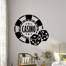 Casino Sticker Gambling Decal Gamble Dice Posters Vinyl Wall Decals Home Decoration Decor Mural Casino Sticker 2024 - buy cheap