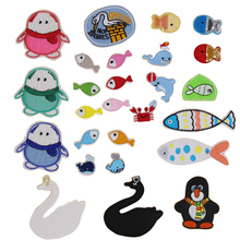1 pcs fish crab goose embroidered iron on animal patches cloth accessories popular clothing bag hat shoe decor Patches Appliques 2024 - buy cheap
