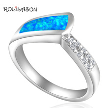 Popular Wholesale & Retail Zirconia Party gifts Blue Fire Opal silver plated Ring USA Sz #6.75 #7.5 #8.5 Fashion Jewelry OR529 2024 - buy cheap
