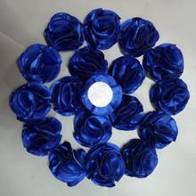 20Pieces/Bag Royalblue Satin Rose Handmade Size 3.5CM Artificial Roses Ribbon Flower Hand DIY Wedding Bouquet Hair Accessories 2024 - buy cheap