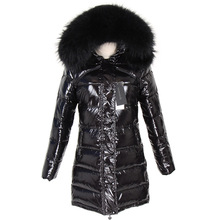 2021 New Long Women Winter Jacket Real Fur Coat Parka Duck Down Coat Real Raccoon Fur Collar Thick Warm Black Streetwear 2024 - buy cheap