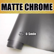 Premium Matte Grey Satin Chrome Vinyl Wrap Film Sticker Decal Bubble Free Car Wrapping Film 2024 - buy cheap