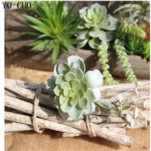YO CHO 6PCS Artificial Succulents For Wedding Garden Decor DIY Fake Flower Home Decoration Accessories Real Touch Lotus Plants 2024 - buy cheap