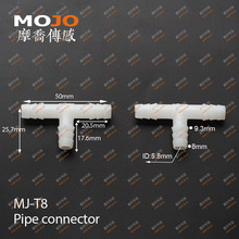 2020 Free shipping!(10pcs/Lots) MJ-T8  Tee pipe connectors 8mm three way pipe joint 2024 - buy cheap