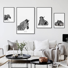 07G Nordic Decorative Black And White Animal Zebra A2 A3 A4 Canvas Painting Print Poster Picture Wall Living Room Home Decor 2024 - buy cheap