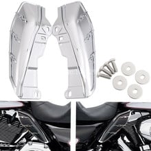 Motorcycle Flame Mid-Frame Engine Air Deflector Heat Shield Trim Mount Hardware Chrome For Harley Touring Trike 09-16 2024 - buy cheap