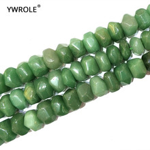 Contas de pedra natural irregular 100%, contas verde de aventurinas para fazer joias, pulseira diy, colar tamanho 9-14mm de cordão 15" 2024 - compre barato