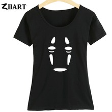 no face faceless spirited away Couple Clothes Girl Woman Summer Short-Sleeve T-Shirts ZIIART 2024 - buy cheap