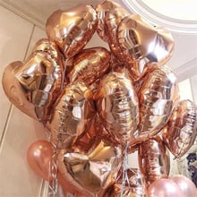 50pcs/100pcs 18inch Rose gold heart foil balloons birthday Wedding Decoration Valentine's Party Helium Love Heart Balloon 2024 - buy cheap