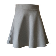 2021 STOCK  NEW Spring and summer style NYLON fabric ponte  grey and black girls knee skirt 2024 - buy cheap