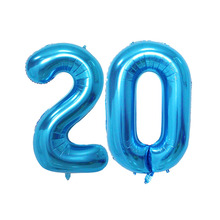 40 дюймов розовый синий золотое серебряное число фольгированных шаров 20TH День Рождения украшения цифровой воздушные шары события Вечерние 2024 - купить недорого