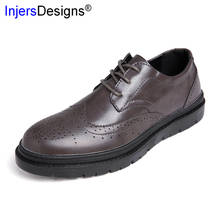 Design italiano Homem Brogue Sapatos Lace-Up Sapatos De Casamento Dos Homens Dos Homens de Negócios Respirável Sapatos Da Moda Boi Carve Tamanho 39 -44 Zapatos 2024 - compre barato