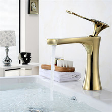 Bathroom Basin Faucet Golden Brass Sink Mixer Tap Hot and Cold Basin Faucet Crystal head Deck Lavatory Tap Water Crane Torneira 2024 - buy cheap