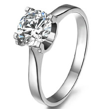 Anel de casamento clássico 6.5mm 1ct, anel redondo de moissanite 925, anel de prata esterlina cor dourada branca, joias românticas 2024 - compre barato