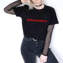 Camiseta "Love Destroy You", camisa de estética Grunge, inspirado en Tumblr Pastel pálido de los 90, Moletom Do 2024 - compra barato