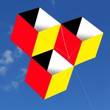 New 3D Single Line Red Yellow Kites Sports Toy Kite Out For Fun With Kite Handle and String Kids kites Gift 2023 - buy cheap